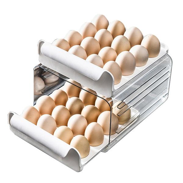 storage bottles & jars 32 grid large capacity egg holder double-layer transparent tray containers kitchen box refrigerator 2021
storage bottles & jars 32 grid large capacity egg holder double-layer transparent tray containers kitchen box refrigerator 2021