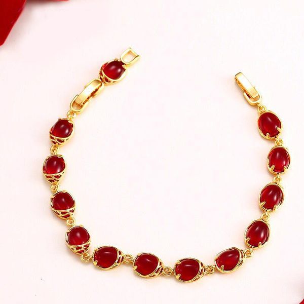 link, chain ( 18 cm + 3 ) blood-red / green water stone bracelet for women original designs fashion jewelry pure gold color, Black
link, chain ( 18 cm + 3 ) blood-red / green water stone bracelet for women original designs fashion jewelry pure gold color, Black