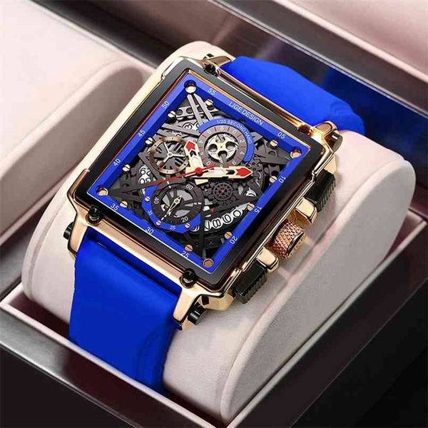 men watches brand luxury waterproof quartz square watch for date sport hollow clock male relogio masculino 210624, Slivery;brown
men watches brand luxury waterproof quartz square watch for date sport hollow clock male relogio masculino 210624, Slivery;brown