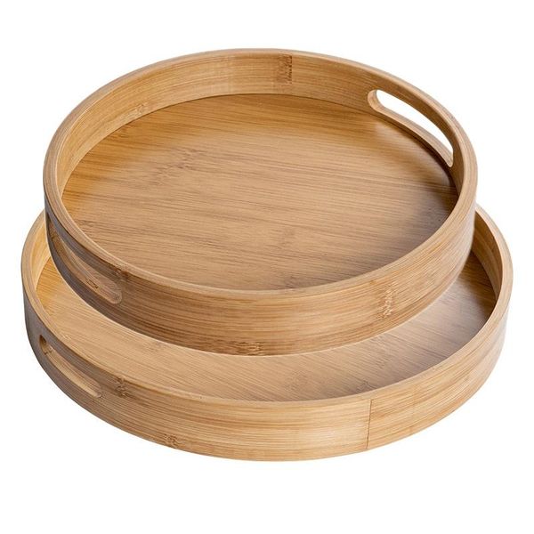 round serving tray with handles - wooden bamboo circle tray for coffee table, , ottoman
round serving tray with handles - wooden bamboo circle tray for coffee table, , ottoman