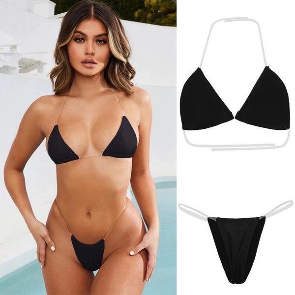 women's swimwear thong bikini set 2021 women swimsuit push up bathing suit two piece bikinis, White;black
women's swimwear thong bikini set 2021 women swimsuit push up bathing suit two piece bikinis, White;black