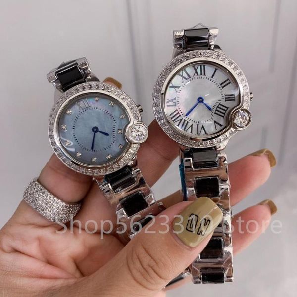 wristwatches 32mm rhinestone quartz wristwatch steel roman hours clock female white ceramic watch fine pearl shell dial watches, Slivery;brown
wristwatches 32mm rhinestone quartz wristwatch steel roman hours clock female white ceramic watch fine pearl shell dial watches, Slivery;brown