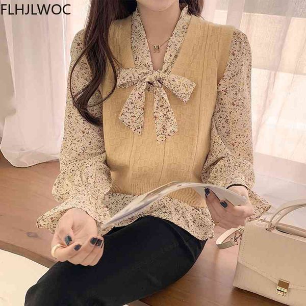 women's knits & tees design cute bow tie and blouses women korea chic japan style girls vintage floral print shirts two piece, White
women's knits & tees design cute bow tie and blouses women korea chic japan style girls vintage floral print shirts two piece, White