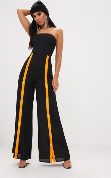women's jumpsuits & rompers celebrity strapless slitted flare women bandage evening party, Black;white
women's jumpsuits & rompers celebrity strapless slitted flare women bandage evening party, Black;white