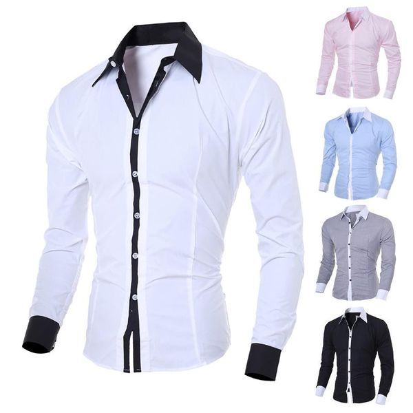 men's casual shirts 2021 social autumn and winter stitching solid turdown collar long-sleeved lapel slim fit fashion white shirt, White;black
men's casual shirts 2021 social autumn and winter stitching solid turdown collar long-sleeved lapel slim fit fashion white shirt, White;black
