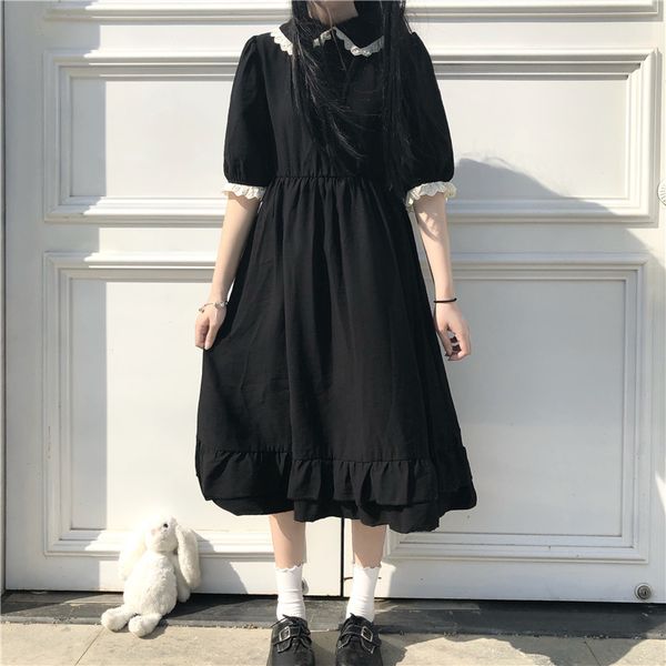 kawaii frilly lace in short sleeves mori girl black woman dressed japanese college style dress summer peter sweet pan collar 0gc6, Black;gray
kawaii frilly lace in short sleeves mori girl black woman dressed japanese college style dress summer peter sweet pan collar 0gc6, Black;gray