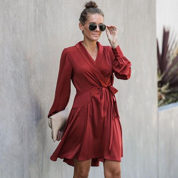 casual dresses office lady v-neck knee-length red loose dress elegant empire ladies frocks for women full lantern sleeve bandage, Black;gray
casual dresses office lady v-neck knee-length red loose dress elegant empire ladies frocks for women full lantern sleeve bandage, Black;gray
