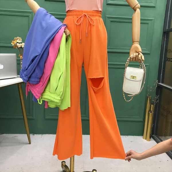 casual summer hole wide leg women capri loose elastic high waist straight trousers long candy color drawstring bottom, Black;white
casual summer hole wide leg women capri loose elastic high waist straight trousers long candy color drawstring bottom, Black;white