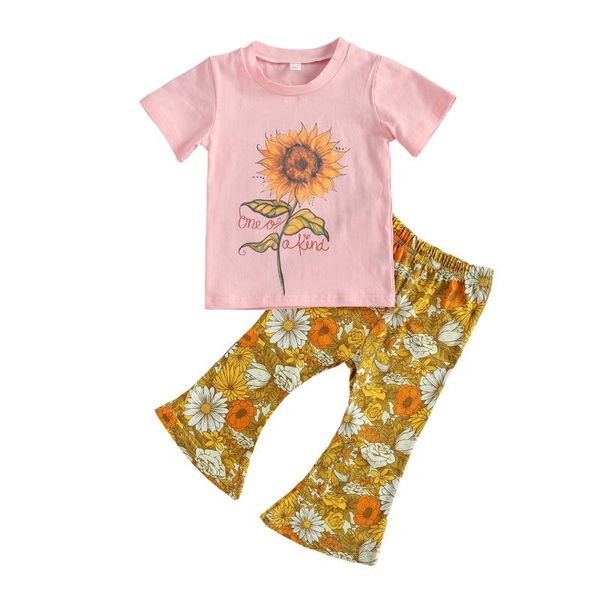 clothing sets 2021 spring 1-6y baby girl 2pcs set sunflower short sleeve one of a kind letter print floral flared pants kid clothes, White
clothing sets 2021 spring 1-6y baby girl 2pcs set sunflower short sleeve one of a kind letter print floral flared pants kid clothes, White