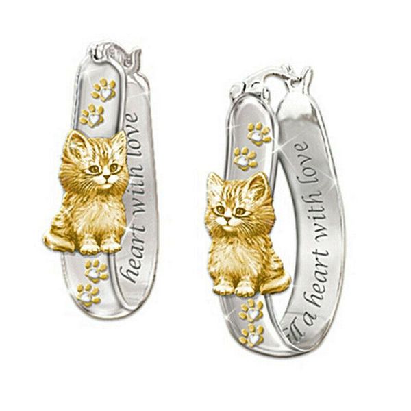 hoop & huggie 2021 cute romantic cat earrings ear clip jewelry gifts women accessories drop quality, Golden;silver
hoop & huggie 2021 cute romantic cat earrings ear clip jewelry gifts women accessories drop quality, Golden;silver