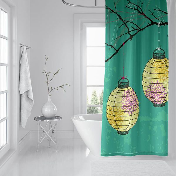 household lantern decorative pattern printing shower curtain waterproof fabric washable bathroom with hook accessories
household lantern decorative pattern printing shower curtain waterproof fabric washable bathroom with hook accessories