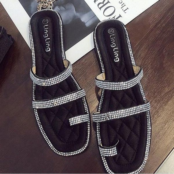 coolsa new womens fashion rhinestone toe slippers ladys sequins flat slippers comfortable flat shoes drop shipping p0lo#, Black
coolsa new womens fashion rhinestone toe slippers ladys sequins flat slippers comfortable flat shoes drop shipping p0lo#, Black