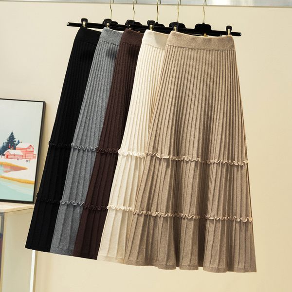 chic high waist knitted skirt women korean fashion solid ruched sweater skirt autumn winter casual loose a-line skirts, White;black
chic high waist knitted skirt women korean fashion solid ruched sweater skirt autumn winter casual loose a-line skirts, White;black