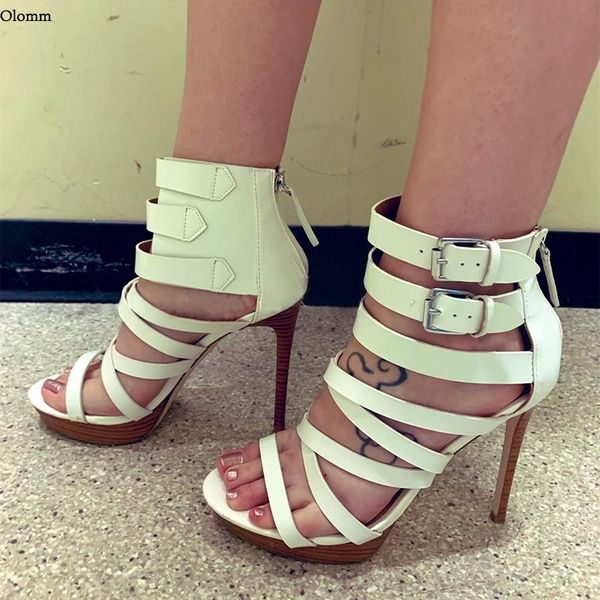 sandals olomm handmade women platform gladiator back zipper stiletto heel open toe elegant white casual shoes size 5-20, Black
sandals olomm handmade women platform gladiator back zipper stiletto heel open toe elegant white casual shoes size 5-20, Black