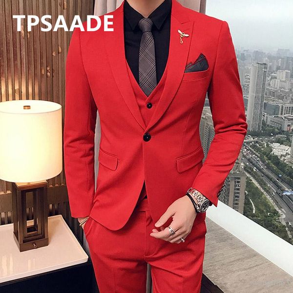 men's suits & blazers personalized high-quality groom three-piece red lapel suit of the men slim fit dressed as a wedding dinner jacket, White;black
men's suits & blazers personalized high-quality groom three-piece red lapel suit of the men slim fit dressed as a wedding dinner jacket, White;black