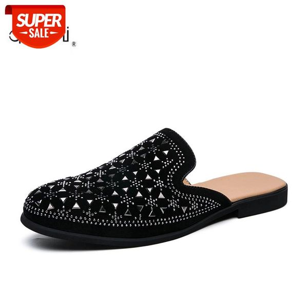 studded italian elegant slip on suede leather men's casual shoes men wedding work unique spiked fashion male dress loafers mules #aq93
studded italian elegant slip on suede leather men's casual shoes men wedding work unique spiked fashion male dress loafers mules #aq93
