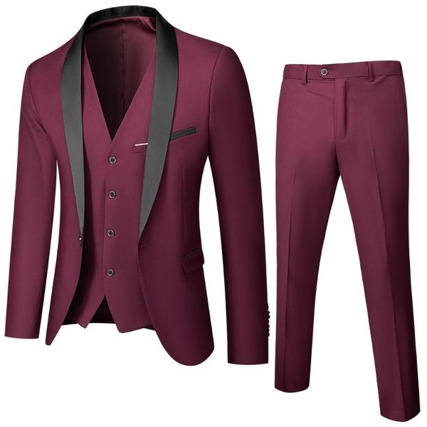 men's suits & blazers formal business slim fit wine red 3pc (jacket+pants+vest) 2021 brand one button shawl lapel costume homme s-6xl, White;black
men's suits & blazers formal business slim fit wine red 3pc (jacket+pants+vest) 2021 brand one button shawl lapel costume homme s-6xl, White;black