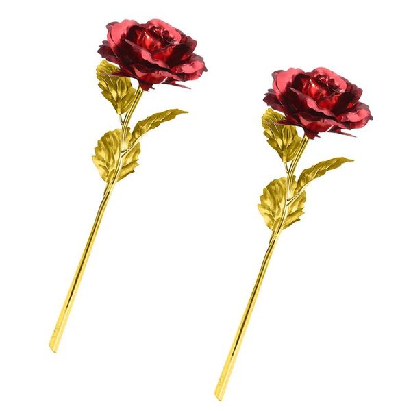 2pcs 24k foil plated artificial rose wedding decoration flower for valentine's day gift festive party (red)
2pcs 24k foil plated artificial rose wedding decoration flower for valentine's day gift festive party (red)