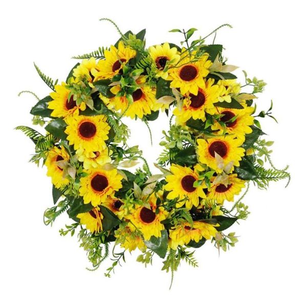 decorative flowers & wreaths 55cm artificial sunflower wreath autumn decoration garland with green leaves home
decorative flowers & wreaths 55cm artificial sunflower wreath autumn decoration garland with green leaves home