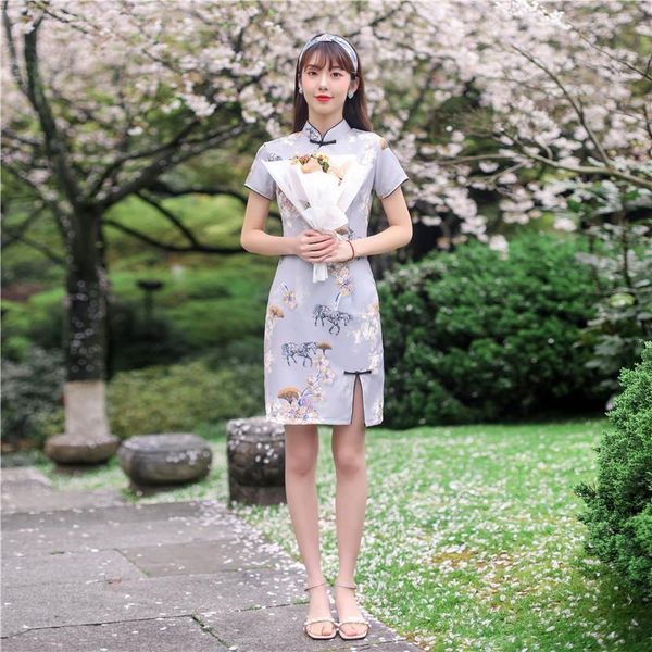 ethnic clothing short women cheongsam satin mandarin collar chinses style qipao vintage button party prom vestidos print floral dress g, Red
ethnic clothing short women cheongsam satin mandarin collar chinses style qipao vintage button party prom vestidos print floral dress g, Red