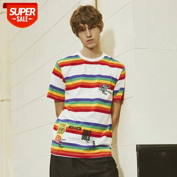 seveyfan 2021 summer men's t-shirt casual loose trend t-shirt male rainbow striped loose half sleeve #7n9d, White;black
seveyfan 2021 summer men's t-shirt casual loose trend t-shirt male rainbow striped loose half sleeve #7n9d, White;black