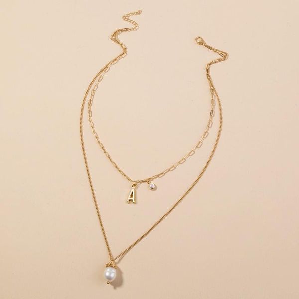 chains ins creative personalized natural freshwater pearl multi-layer necklace alloy simple letter a, Silver
chains ins creative personalized natural freshwater pearl multi-layer necklace alloy simple letter a, Silver