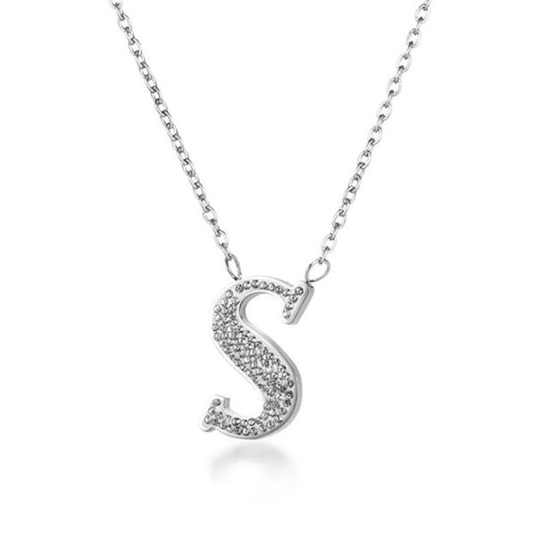 chains stainless steel zircon stone letter s initials pendant necklace minimalism simple women jewelry gift for him, Silver
chains stainless steel zircon stone letter s initials pendant necklace minimalism simple women jewelry gift for him, Silver