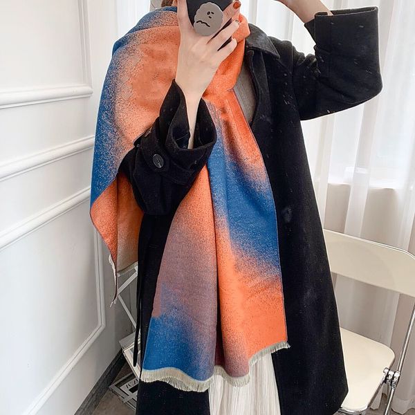 new warm soft shawl in autumn and winter senior gift scarf exquisite jacquard fashion trend brand general for women, Blue;gray
new warm soft shawl in autumn and winter senior gift scarf exquisite jacquard fashion trend brand general for women, Blue;gray