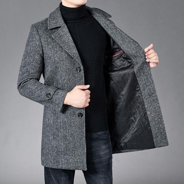 men's woolen coat autumn and winter mid long woolen coat 2021 new korean men's nizi windbreaker, Black
men's woolen coat autumn and winter mid long woolen coat 2021 new korean men's nizi windbreaker, Black