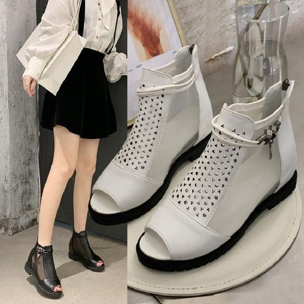 boots elegant flat-bottomed women's sandals summer trend student breathable comfortable fish mouth shoes., Black
boots elegant flat-bottomed women's sandals summer trend student breathable comfortable fish mouth shoes., Black