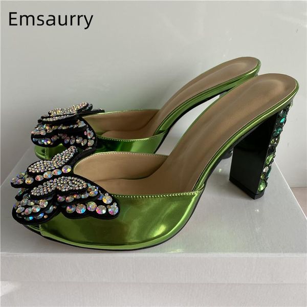 sandals crystal butterfly-flower runway mules women jeweled green diamond high heel real leather open toe slingback, Black
sandals crystal butterfly-flower runway mules women jeweled green diamond high heel real leather open toe slingback, Black