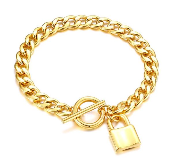 padlock bracelets for women men nk chain 7.28 inch 18k gold plated stainless steel lock bracelet bangle 7mm wide good friend, Black
padlock bracelets for women men nk chain 7.28 inch 18k gold plated stainless steel lock bracelet bangle 7mm wide good friend, Black