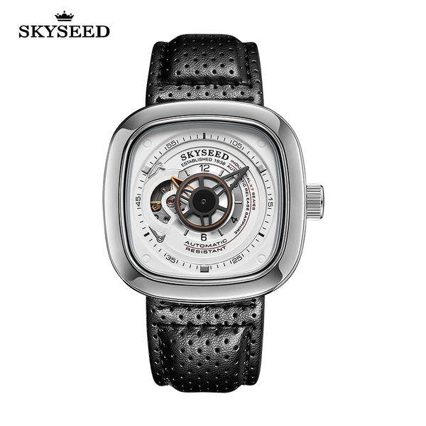 tiandai watch fashion square flywheel hollow belt 44.5mm men's mechanical watch, Slivery;brown
tiandai watch fashion square flywheel hollow belt 44.5mm men's mechanical watch, Slivery;brown