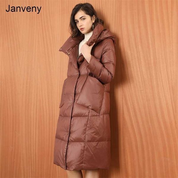 janveny women loose long down coat 90% white duck down jacket hooded winter plus size overcoat female thick warm feather parkas 211007, Black
janveny women loose long down coat 90% white duck down jacket hooded winter plus size overcoat female thick warm feather parkas 211007, Black