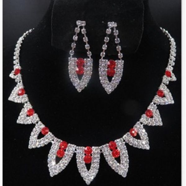 2set/lots crystal diamond drop weddding bride lady's set necklace earings up-market gift bb, Silver
2set/lots crystal diamond drop weddding bride lady's set necklace earings up-market gift bb, Silver