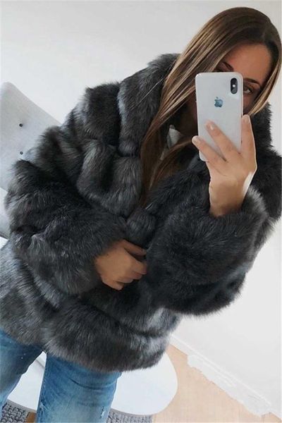 women's fur & faux fashion winter coat furry jacket warm outerwear women clothes fluffy with hooded plus size, Black
women's fur & faux fashion winter coat furry jacket warm outerwear women clothes fluffy with hooded plus size, Black