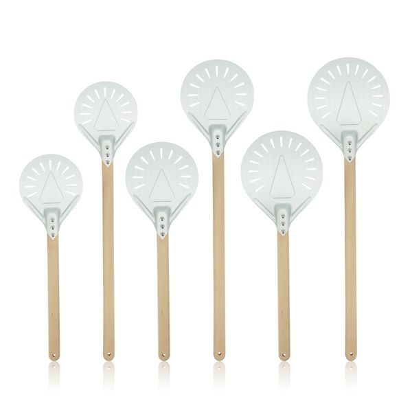 7/8/9 inch Perforated Pizza Turning Peel Pizza Shovel wooden handle Pizza Peel Paddle Short Non Slip Handle