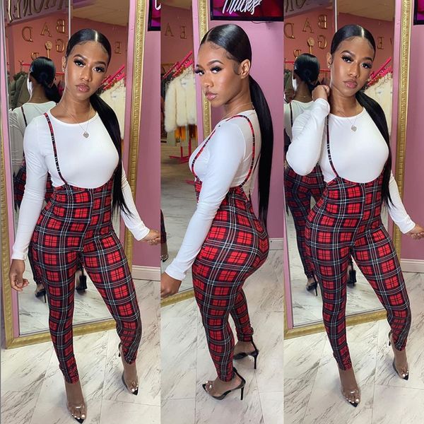black red plaid two piece outfits for women tracksuit sportwear 2 piece matching sets jumpsuit overalls c87-cd28, White
black red plaid two piece outfits for women tracksuit sportwear 2 piece matching sets jumpsuit overalls c87-cd28, White