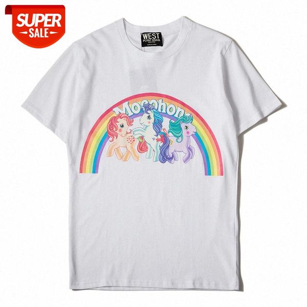 t shirt tide brand summer youth men's and women's clothing fashion casual short-sleeved t-shirt rainbow pony print couple wear #ps, White;black
t shirt tide brand summer youth men's and women's clothing fashion casual short-sleeved t-shirt rainbow pony print couple wear #ps, White;black