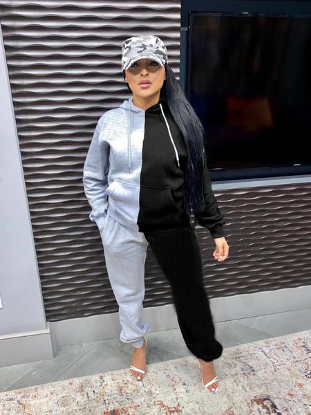 women's two piece pants 2021 winter ladies casual fashion stitching solid color home outdoor commuter sports suit two-piece, White
women's two piece pants 2021 winter ladies casual fashion stitching solid color home outdoor commuter sports suit two-piece, White