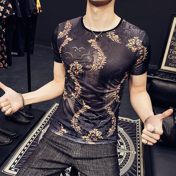 men's t-shirts luxury baroque printing short tide men tshirt 2021 summer korean black gold slim men's social club outfits tee shirt, White;black
men's t-shirts luxury baroque printing short tide men tshirt 2021 summer korean black gold slim men's social club outfits tee shirt, White;black
