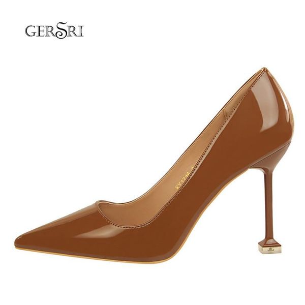 dress shoes gersri pu leather 9.5cm high heel ladies pumps pointed stiletto heels fashion simple casual, Black
dress shoes gersri pu leather 9.5cm high heel ladies pumps pointed stiletto heels fashion simple casual, Black