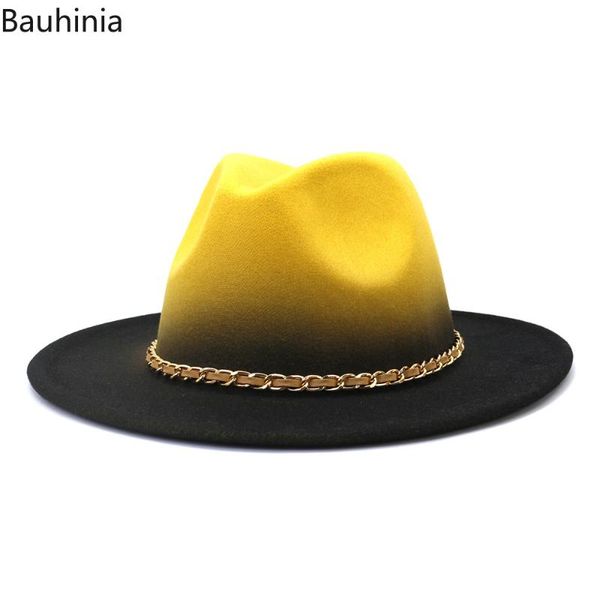 wide brim hats bauhinia gradient color women felted fedora european american jazz cap formal stage hat, Blue;gray
wide brim hats bauhinia gradient color women felted fedora european american jazz cap formal stage hat, Blue;gray