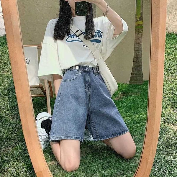denim five point shorts women's summer 2021 high waist thin loose small wide leg pants, Blue
denim five point shorts women's summer 2021 high waist thin loose small wide leg pants, Blue