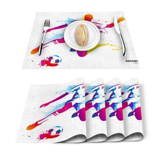 table runner 4/6 pcs cotton linen placemat soccer sport rainbow athletes color mats napkins fashion design tableware kitchen tool
table runner 4/6 pcs cotton linen placemat soccer sport rainbow athletes color mats napkins fashion design tableware kitchen tool