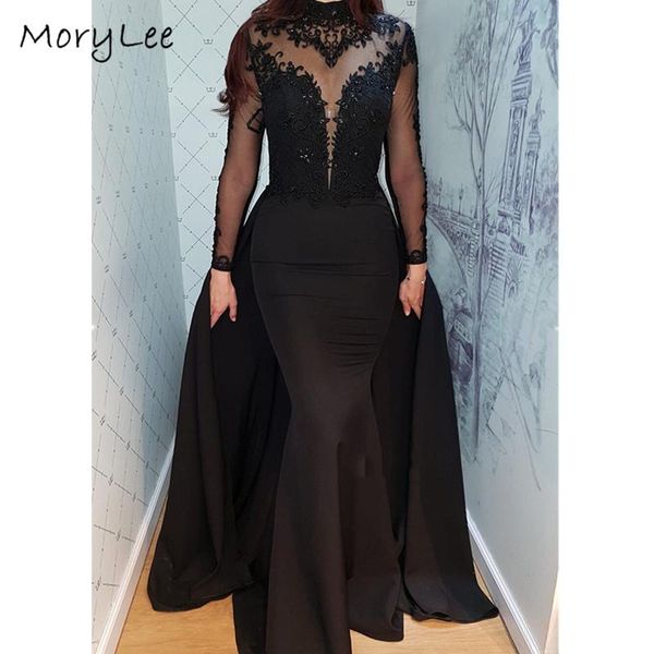 party dresses high neck evening long sleeves floor length mermaid satin lace crystal vestidos de fiesta noche, White;black
party dresses high neck evening long sleeves floor length mermaid satin lace crystal vestidos de fiesta noche, White;black