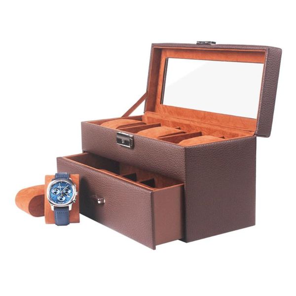 watch boxes & cases 10 slot pu box jewelry storage display rack drawer classic black brown for men caja para relojes, Black;blue
watch boxes & cases 10 slot pu box jewelry storage display rack drawer classic black brown for men caja para relojes, Black;blue