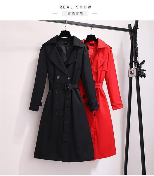 women's trench coats 2021 plus size 5xl 6xl spring autumn long coat women overcoats fashion black red colors belt windbreaker outerwear, Tan;black
women's trench coats 2021 plus size 5xl 6xl spring autumn long coat women overcoats fashion black red colors belt windbreaker outerwear, Tan;black