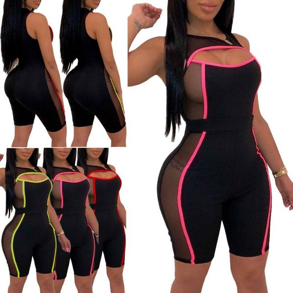 women ladies sheer mesh patchwork side see-through clubwear front hollow playsuit bodycon party jumpsuit&romper, Black;white
women ladies sheer mesh patchwork side see-through clubwear front hollow playsuit bodycon party jumpsuit&romper, Black;white