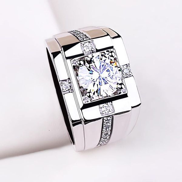fashion moissanite ring 18k platinum 21 diamond ring atmospheric and stable wide version aggressive european and american men's ring, Silver
fashion moissanite ring 18k platinum 21 diamond ring atmospheric and stable wide version aggressive european and american men's ring, Silver